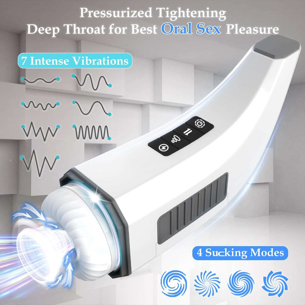 White telescopic male masturbator device, photo 12