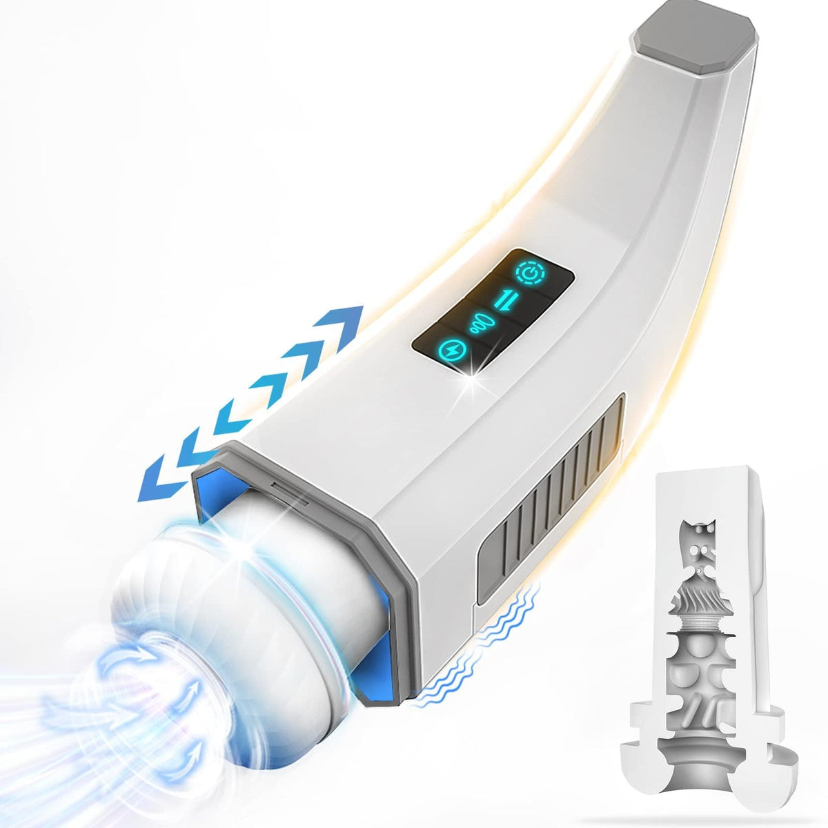 White telescopic male masturbator device, photo 5