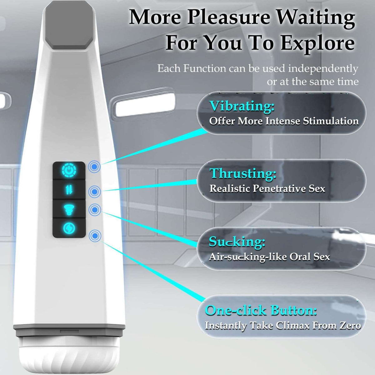 White telescopic male masturbator device, photo 8