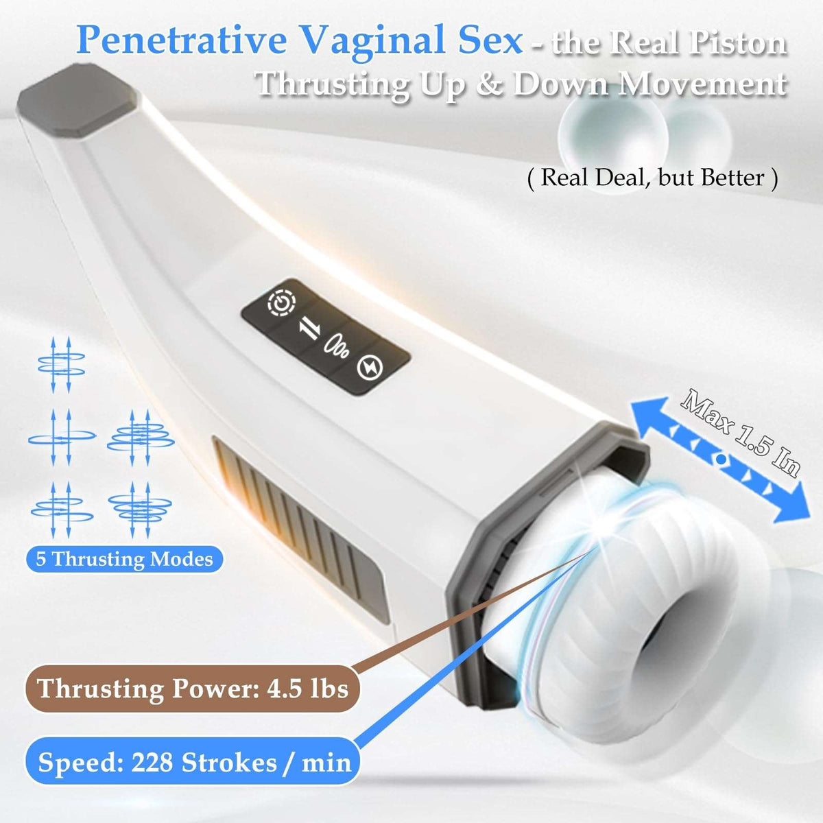 White telescopic male masturbator device, photo 9