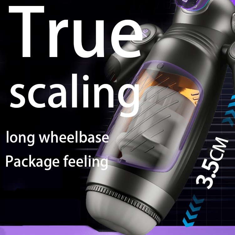 White telescopic thrusting vibrating stroker, photo 10