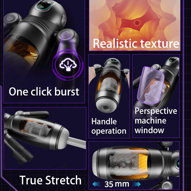 White telescopic thrusting vibrating stroker, photo 8