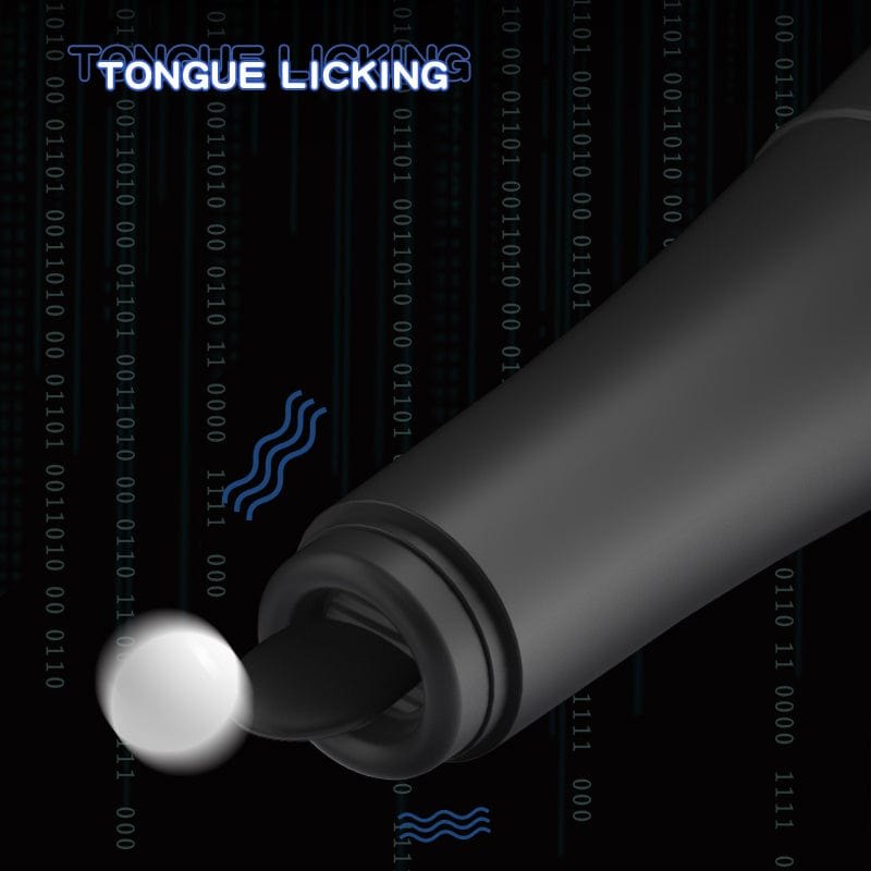 Black telescopic tongue licking dildo, photo 6