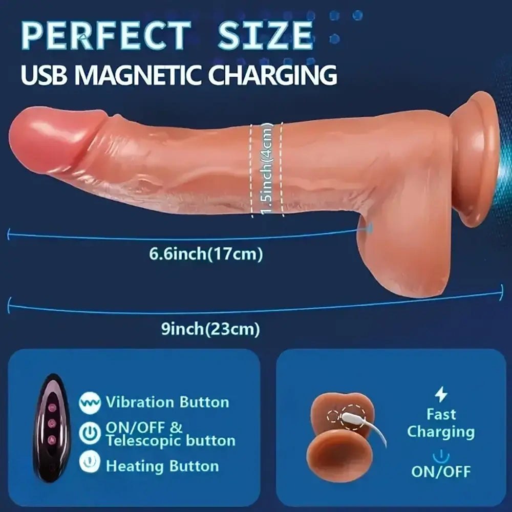 Flesh tone telescopic vibrating dildo, photo 5