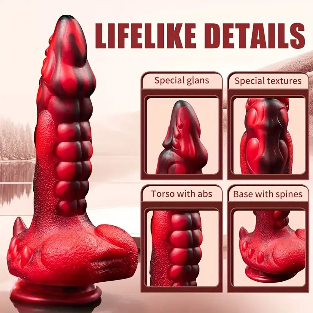 Colorful silicone dragon vibrating dildo, photo 1