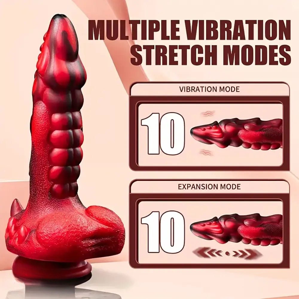 Colorful silicone dragon vibrating dildo, photo 3