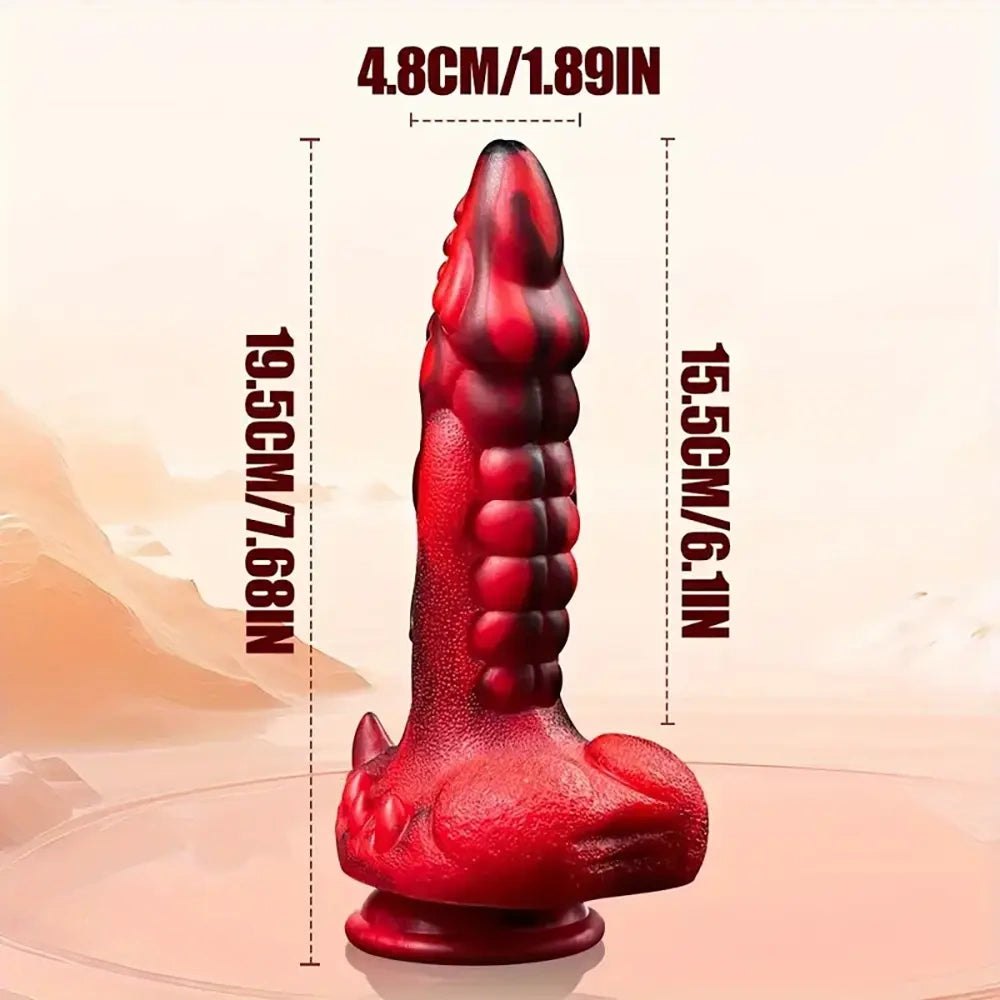 Colorful silicone dragon vibrating dildo, photo 4