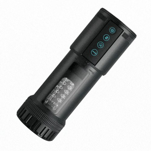 Black telescoping suction male masturbator, photo 1