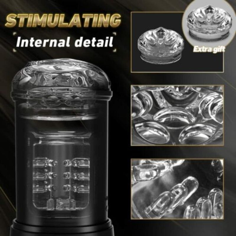 Black telescoping suction male masturbator, photo 6
