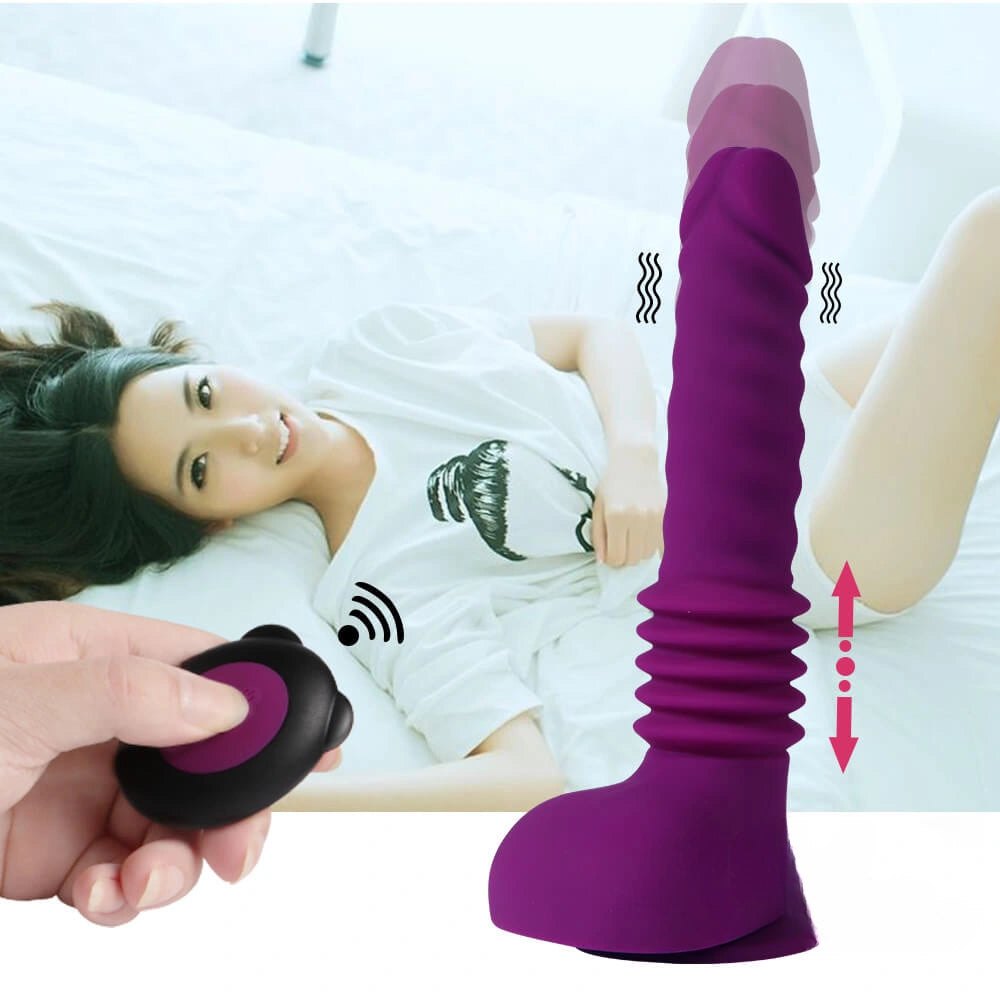 Purple telescoping vibrating dildo, photo 3