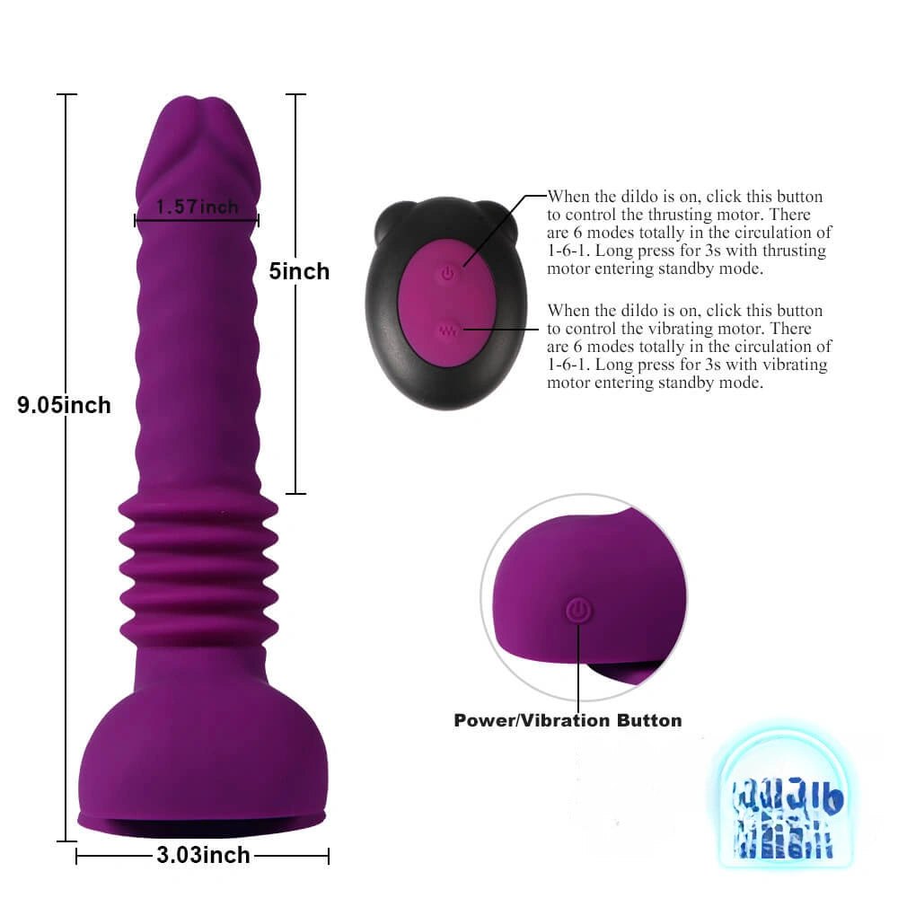 Purple telescoping vibrating dildo, photo 7
