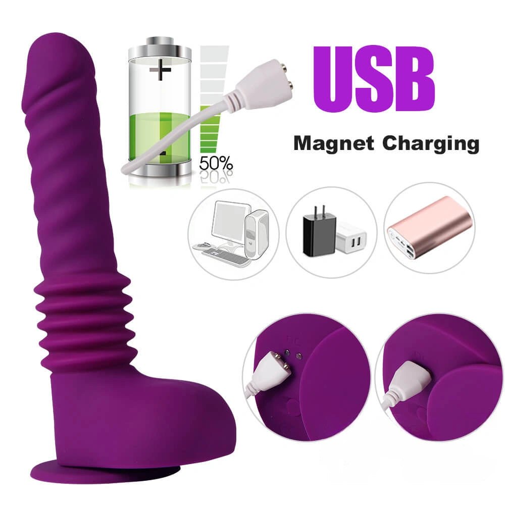 Purple telescoping vibrating dildo, photo 8