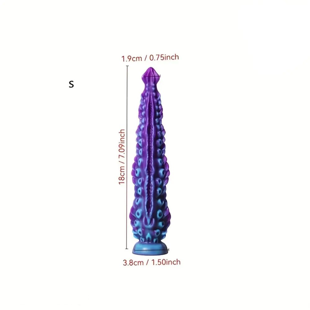 Purple and blue tentacle silicone fantasy dildo, photo 6