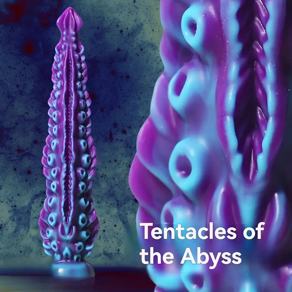 Purple and blue tentacle silicone fantasy dildo, photo 7