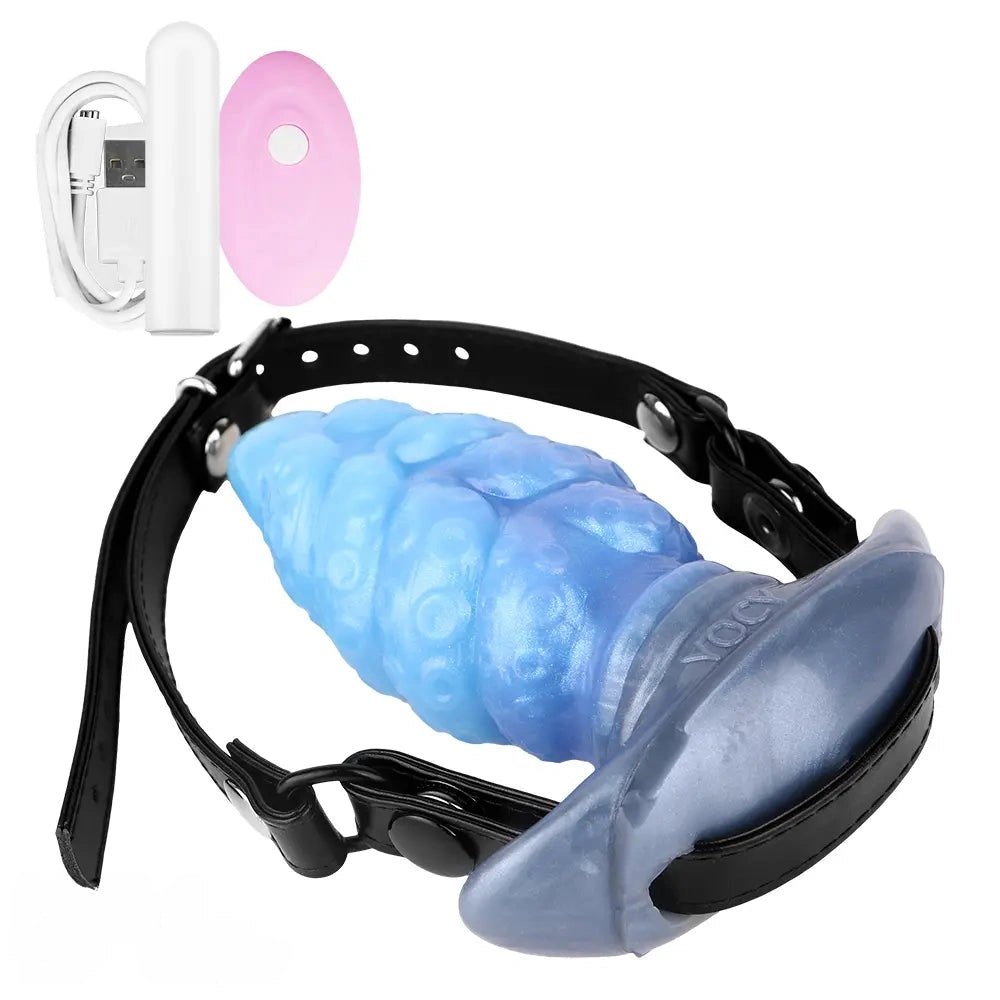 Blue tentacle textured silicone butt plug, photo 10