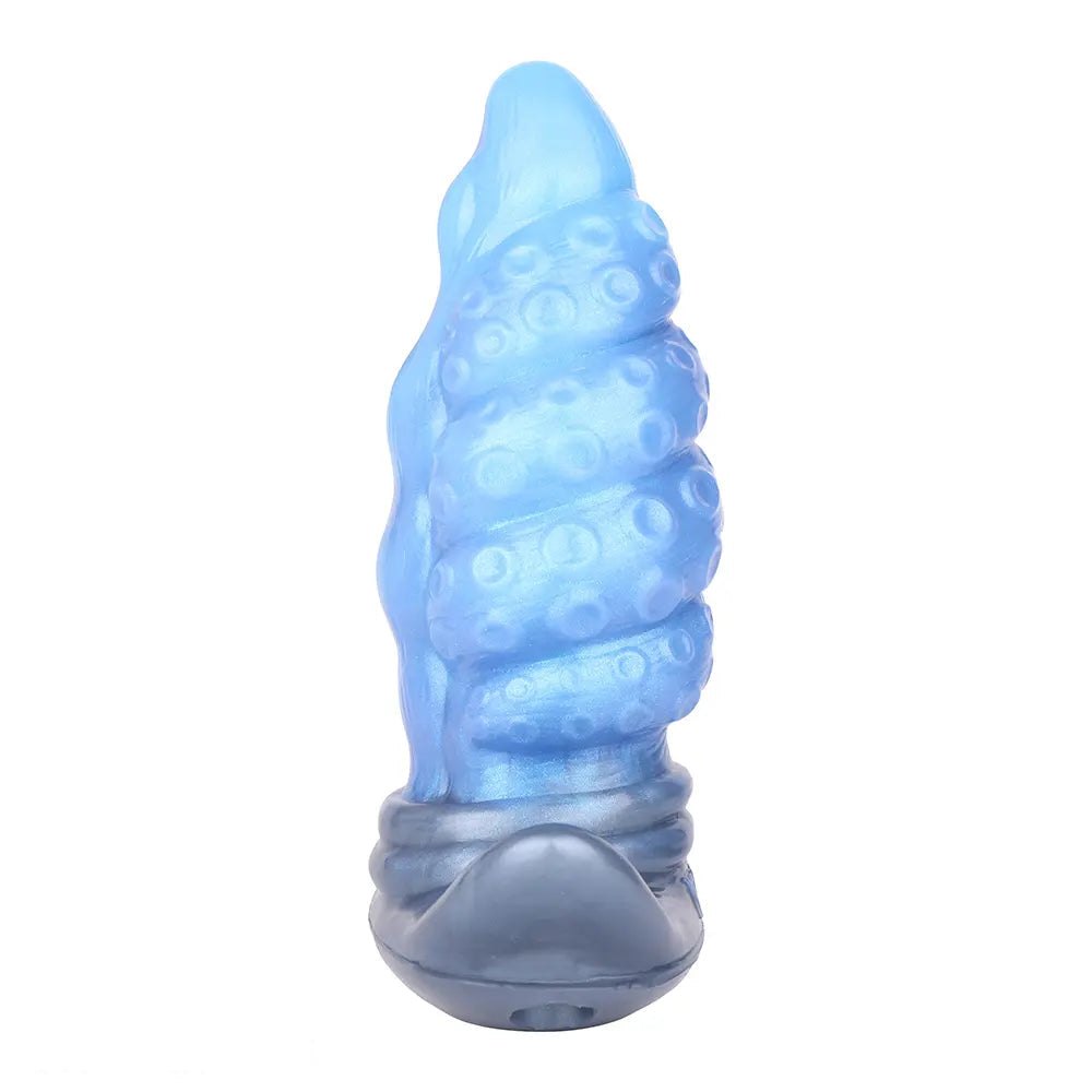 Blue tentacle textured silicone butt plug, photo 15