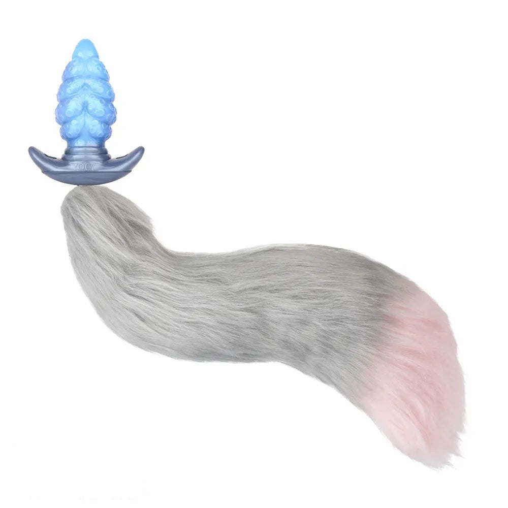 Blue tentacle textured silicone butt plug, photo 8