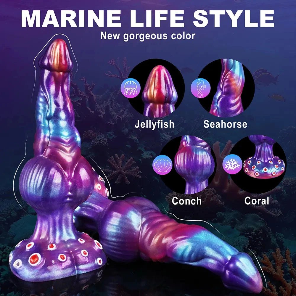 Mixed-color tentacle coral fantasy silicone dildo, photo 7