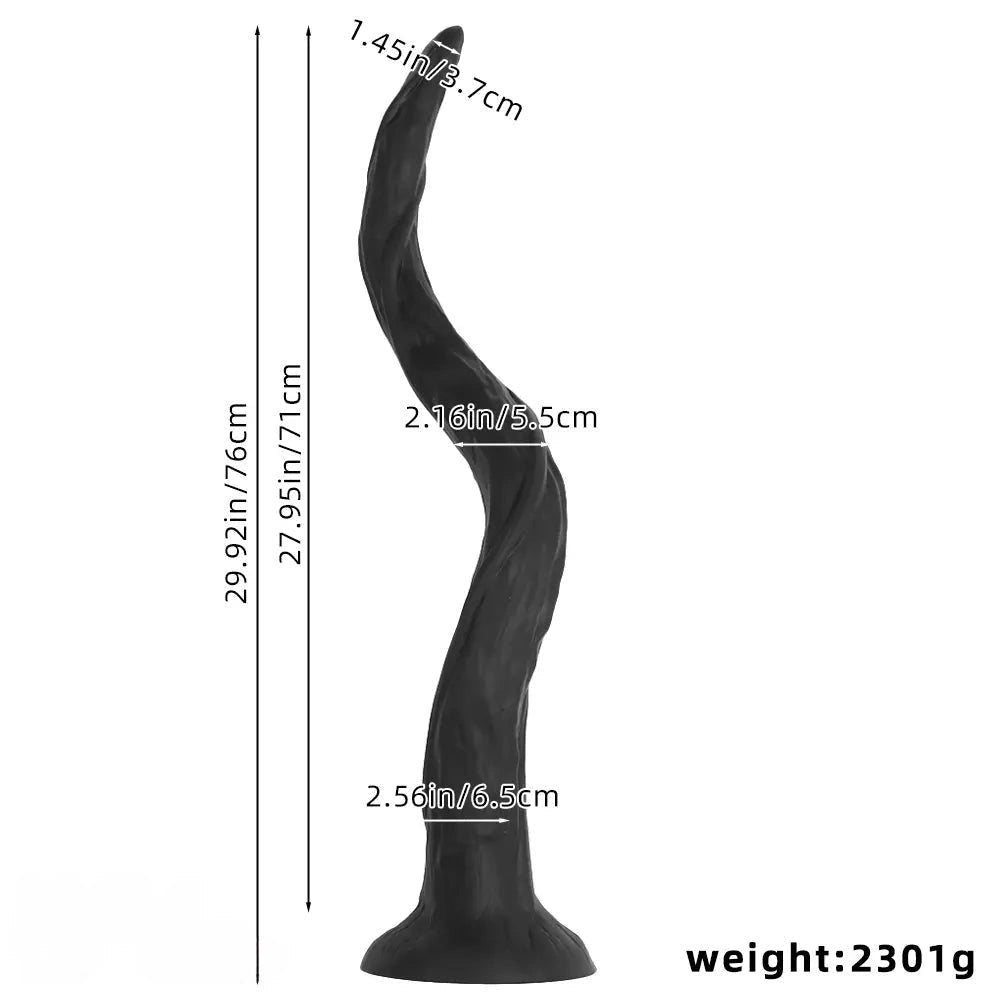 Black silicone spiral tentacle dildo