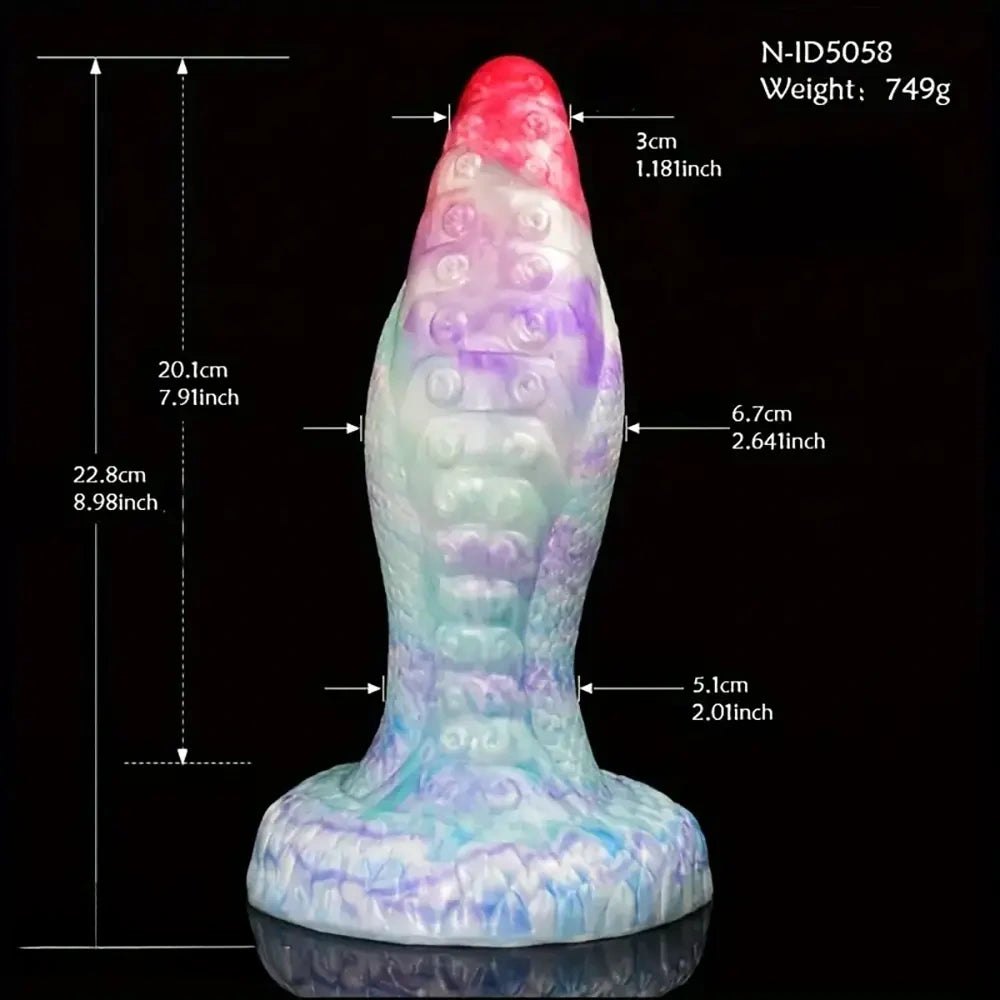 Tentacle textured liquid silicone fantasy dildo, photo 5