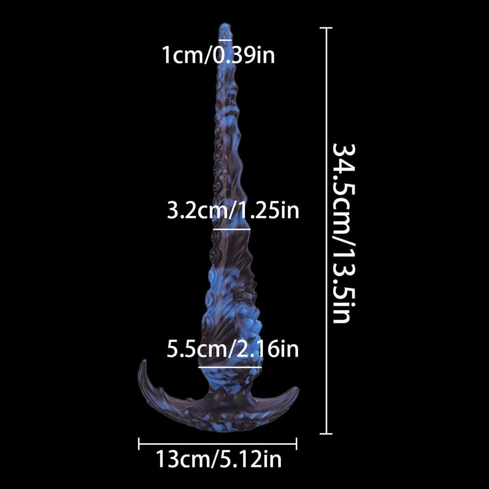 Tentacle-textured fantasy dildo with suction cup base, photo 6