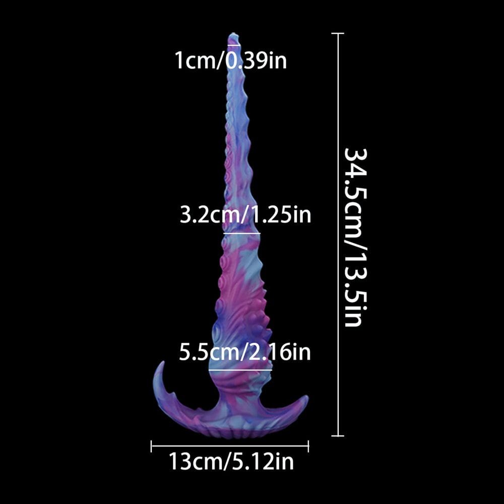 Tentacle-textured fantasy dildo with suction cup base, photo 7