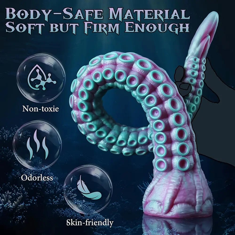 Teal pink tentacle fantasy dildo, photo 2