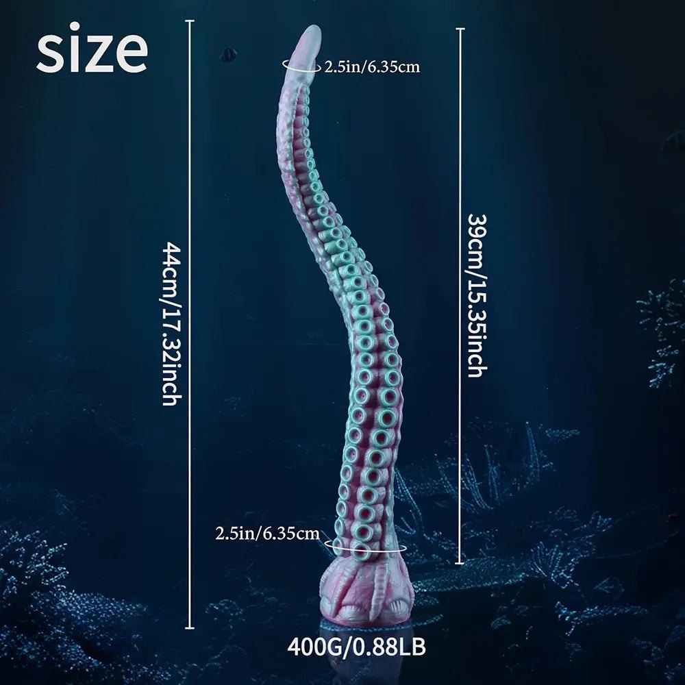 Teal pink tentacle fantasy dildo, photo 5