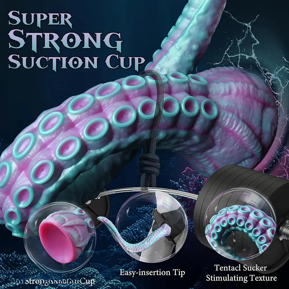 Teal pink tentacle fantasy dildo, photo 6