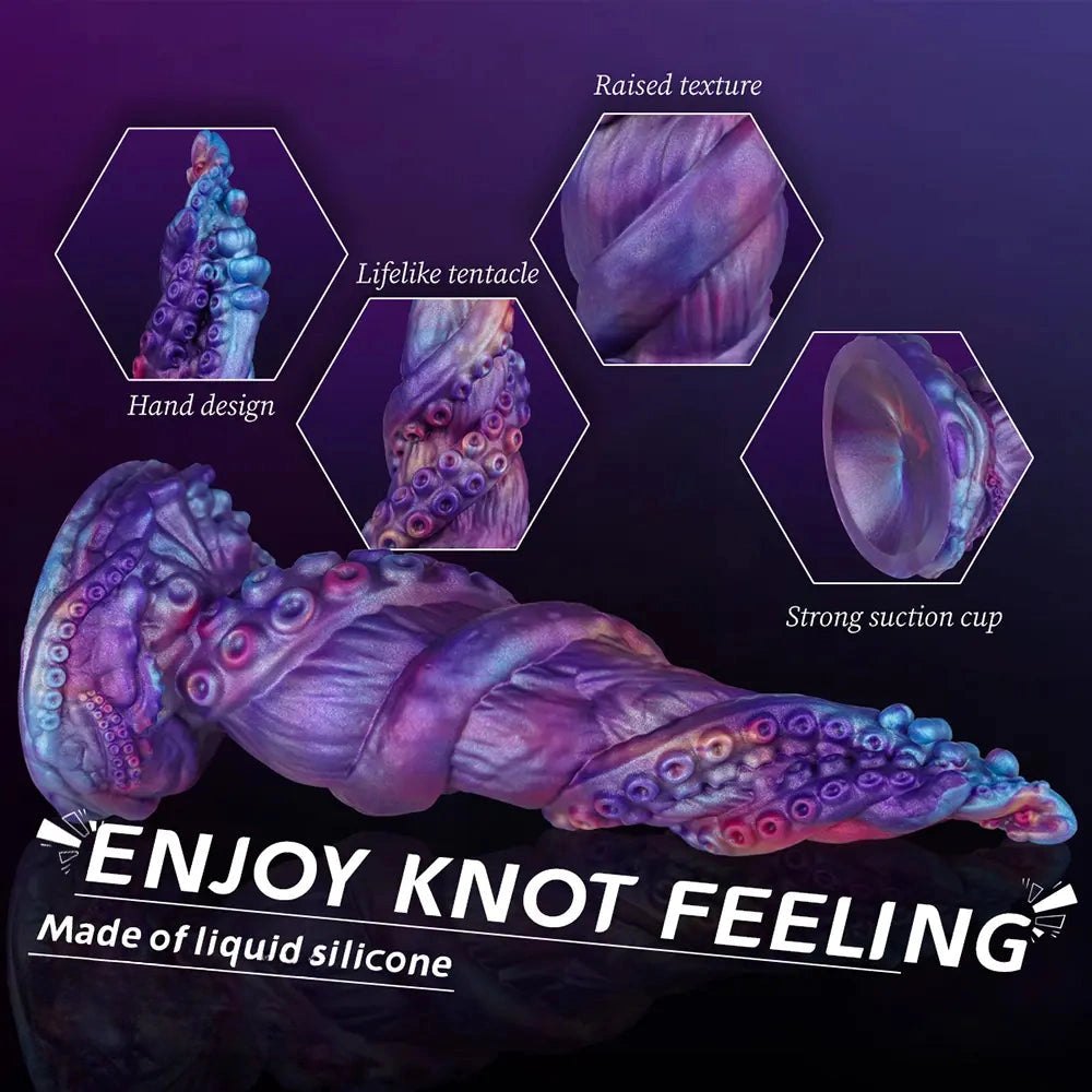 Purple and blue tentacle-style fantasy dildo, photo 4