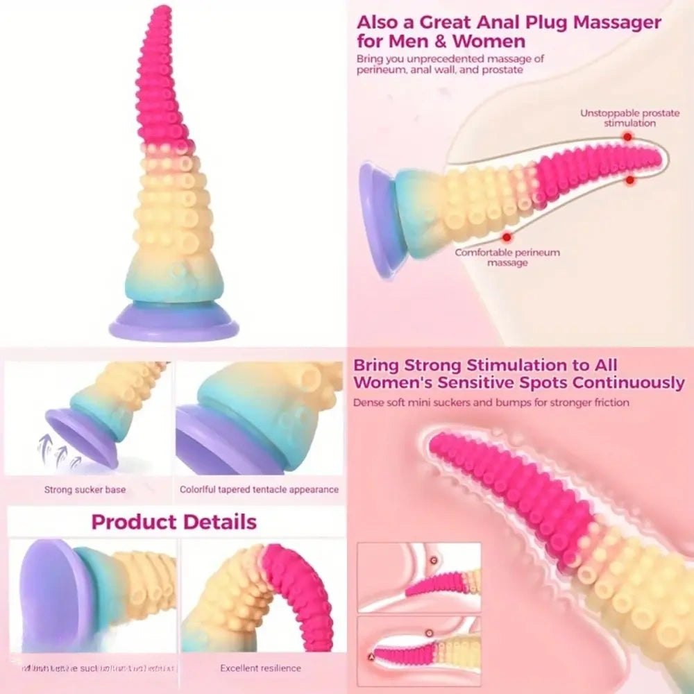 Mixed pastel tentacle fantasy dildo, photo 3