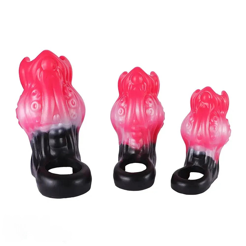 Tentacle textured silicone penis sleeve ring, photo 1