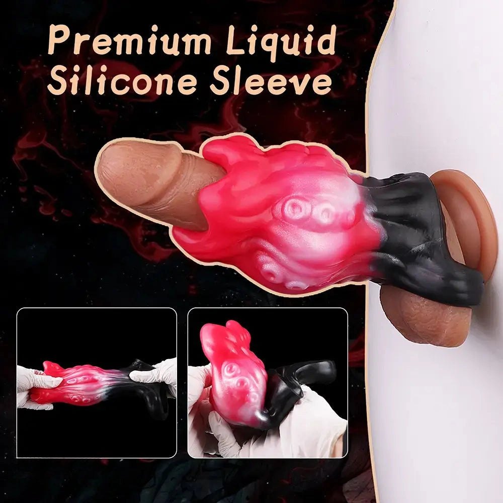Tentacle textured silicone penis sleeve ring, photo 3