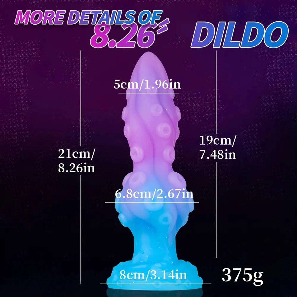 Textured gradient tentacle fantasy silicone dildo, photo 10