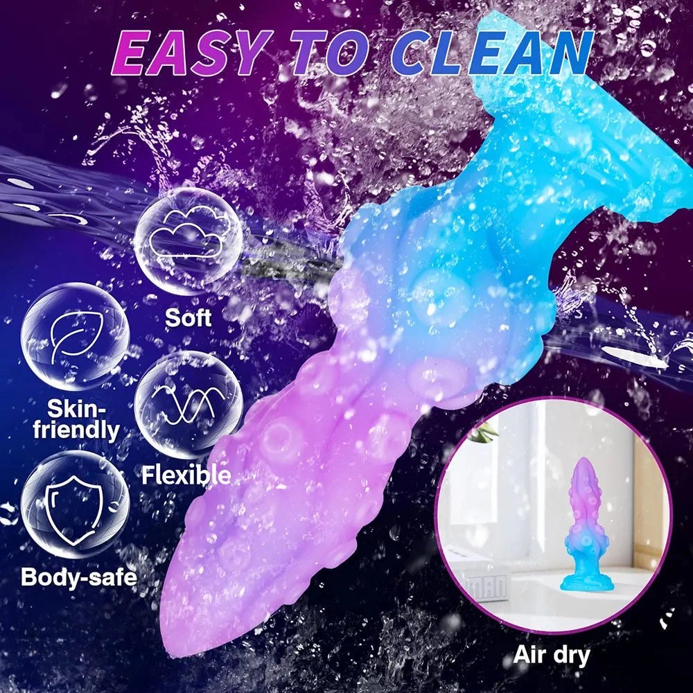 Textured gradient tentacle fantasy silicone dildo, photo 3