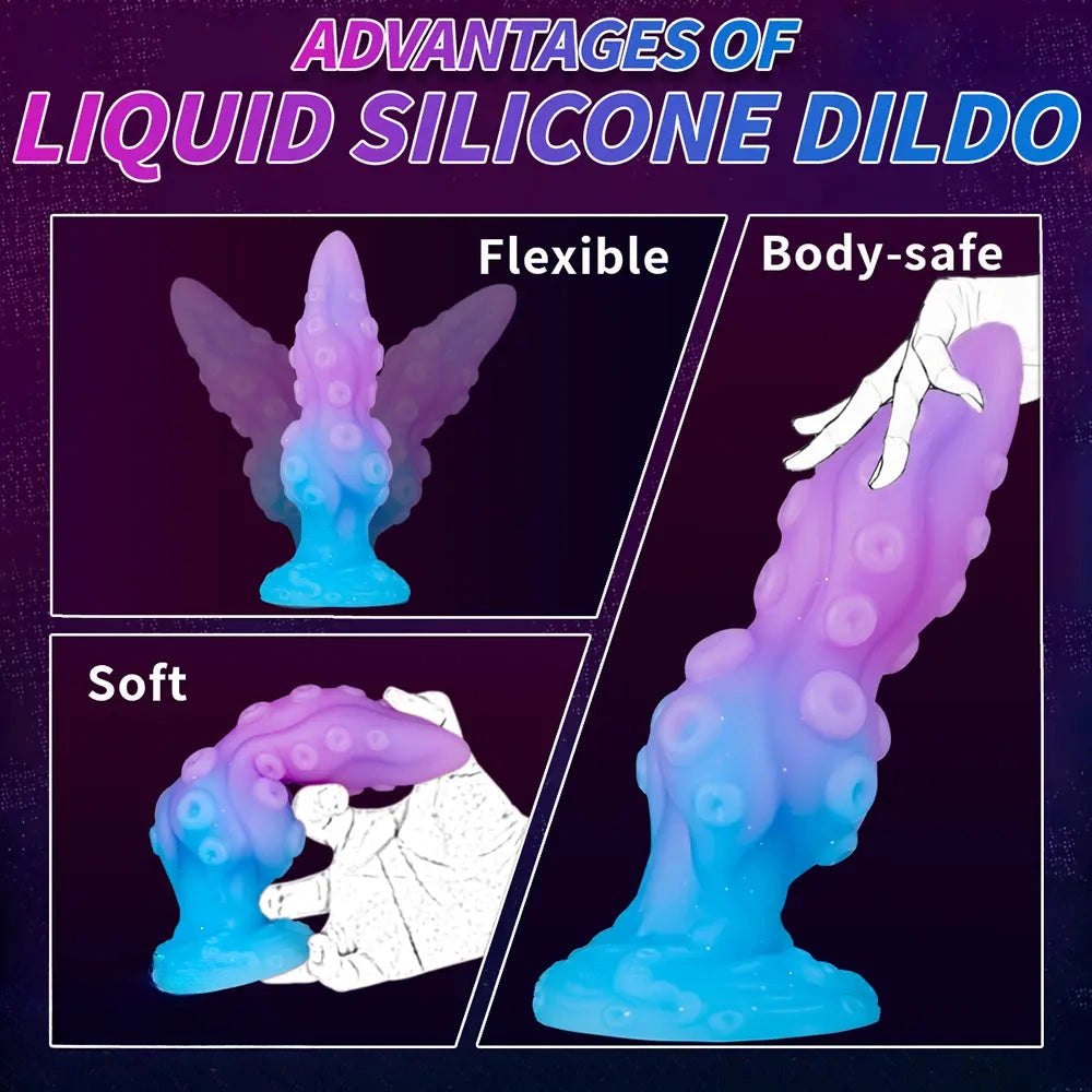 Textured gradient tentacle fantasy silicone dildo, photo 7