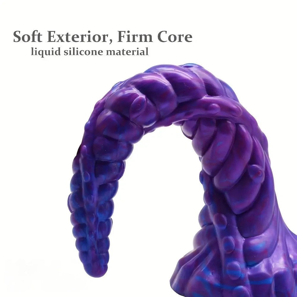 Purple blue tentacle silicone fantasy dildo, photo 2