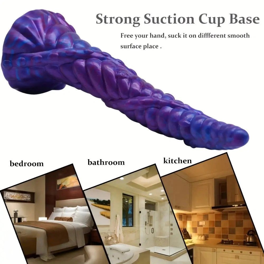 Purple blue tentacle silicone fantasy dildo, photo 3