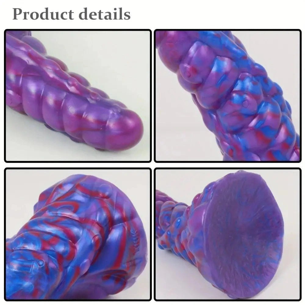 Purple blue tentacle silicone fantasy dildo, photo 5