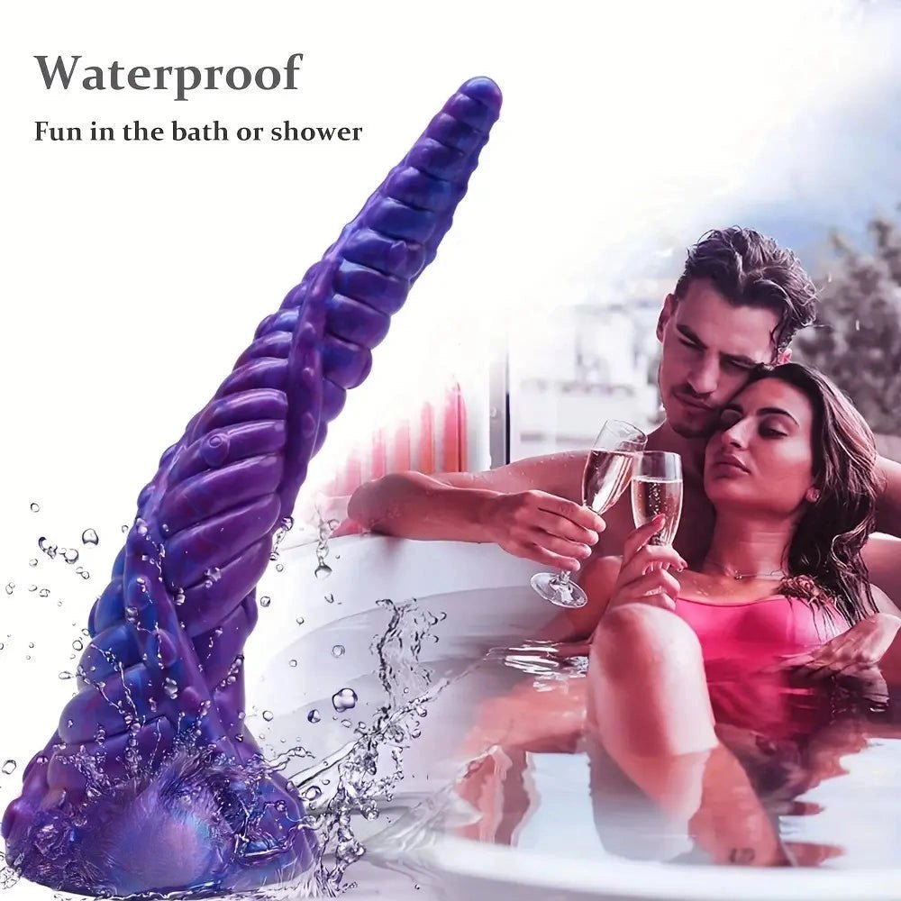 Purple blue tentacle silicone fantasy dildo, photo 6
