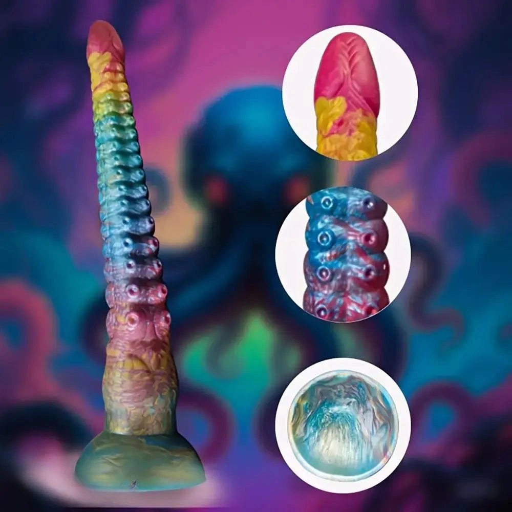 Mixed color tentacle fantasy silicone dildo, photo 1