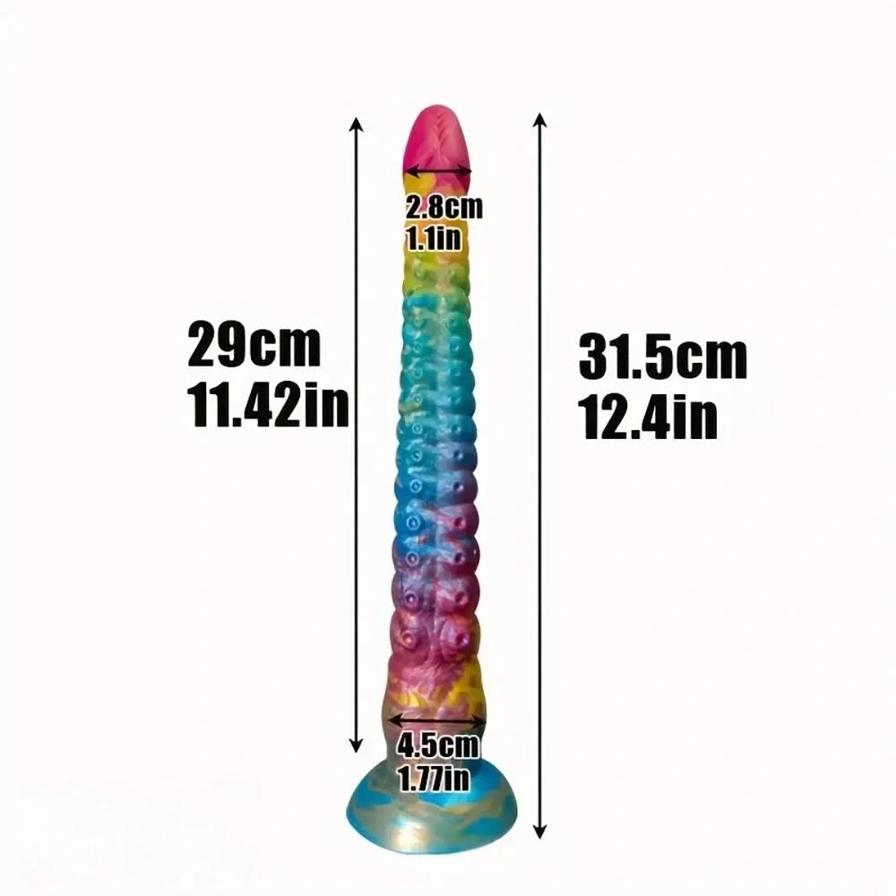 Mixed color tentacle fantasy silicone dildo, photo 2