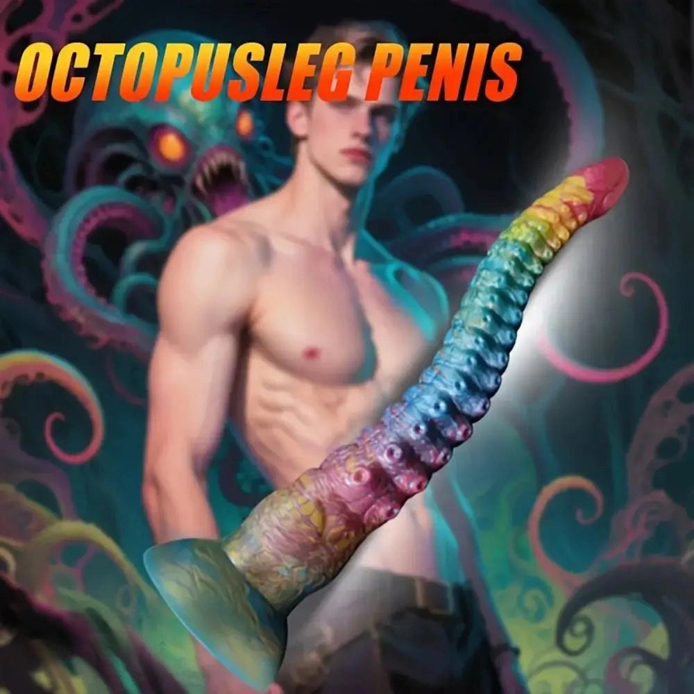 Mixed color tentacle fantasy silicone dildo, photo 4