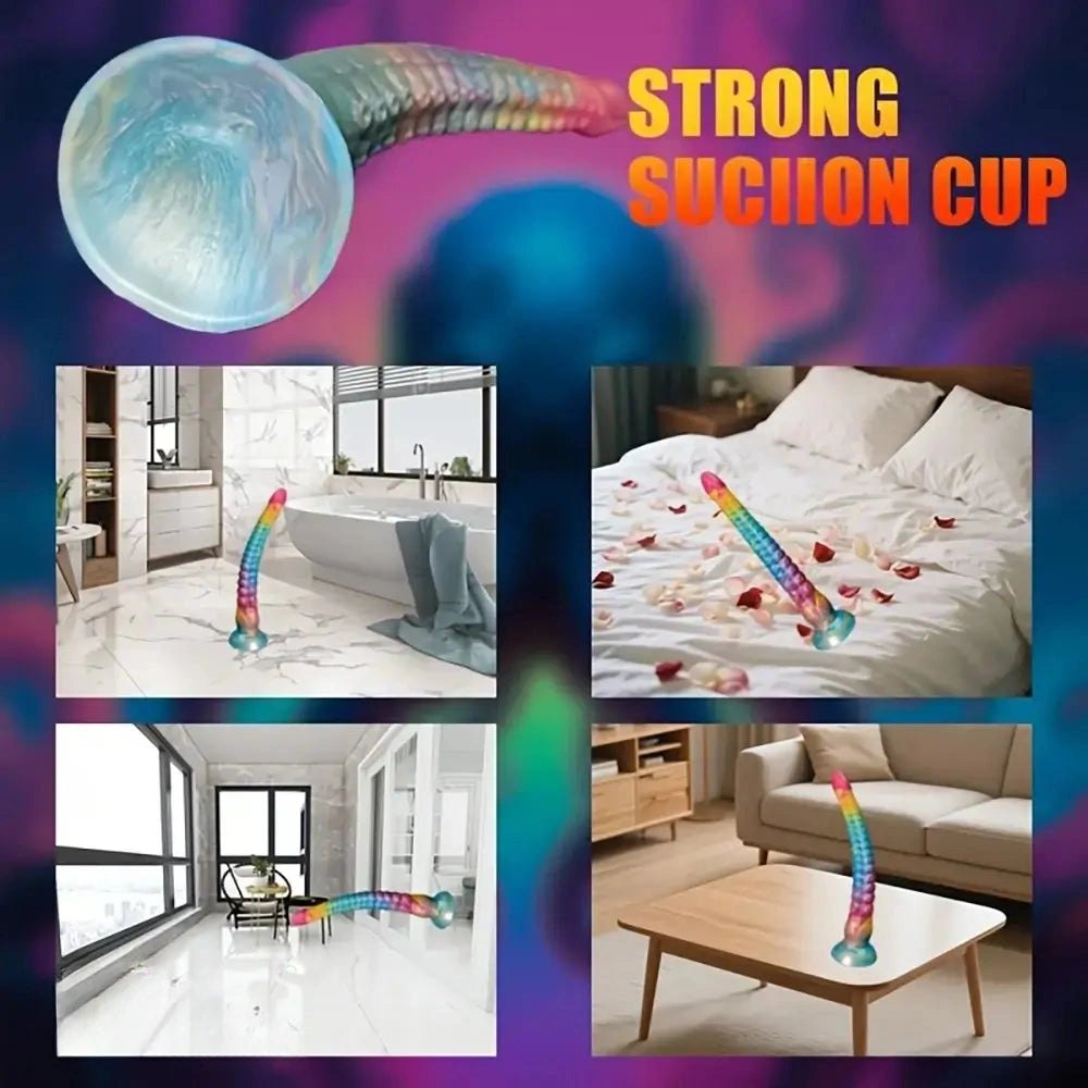 Mixed color tentacle fantasy silicone dildo, photo 5
