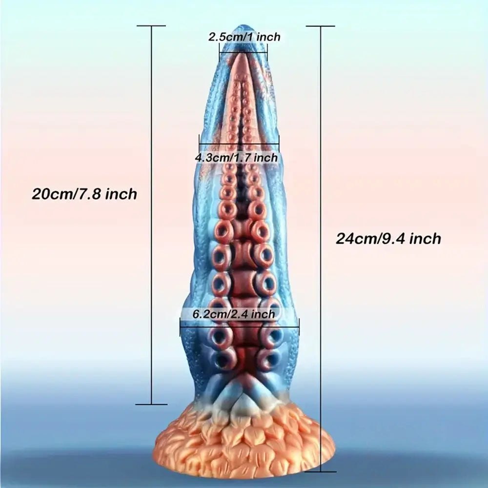 Multicolor silicone tentacle fantasy dildo, photo 8