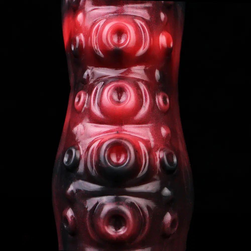 Red and black tentacle silicone fantasy dildo, photo 10
