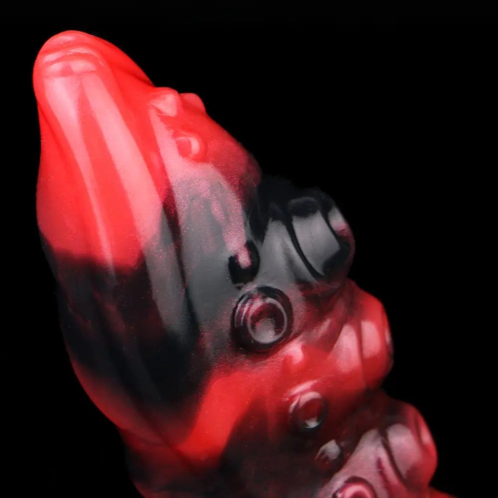 Red and black tentacle silicone fantasy dildo, photo 11