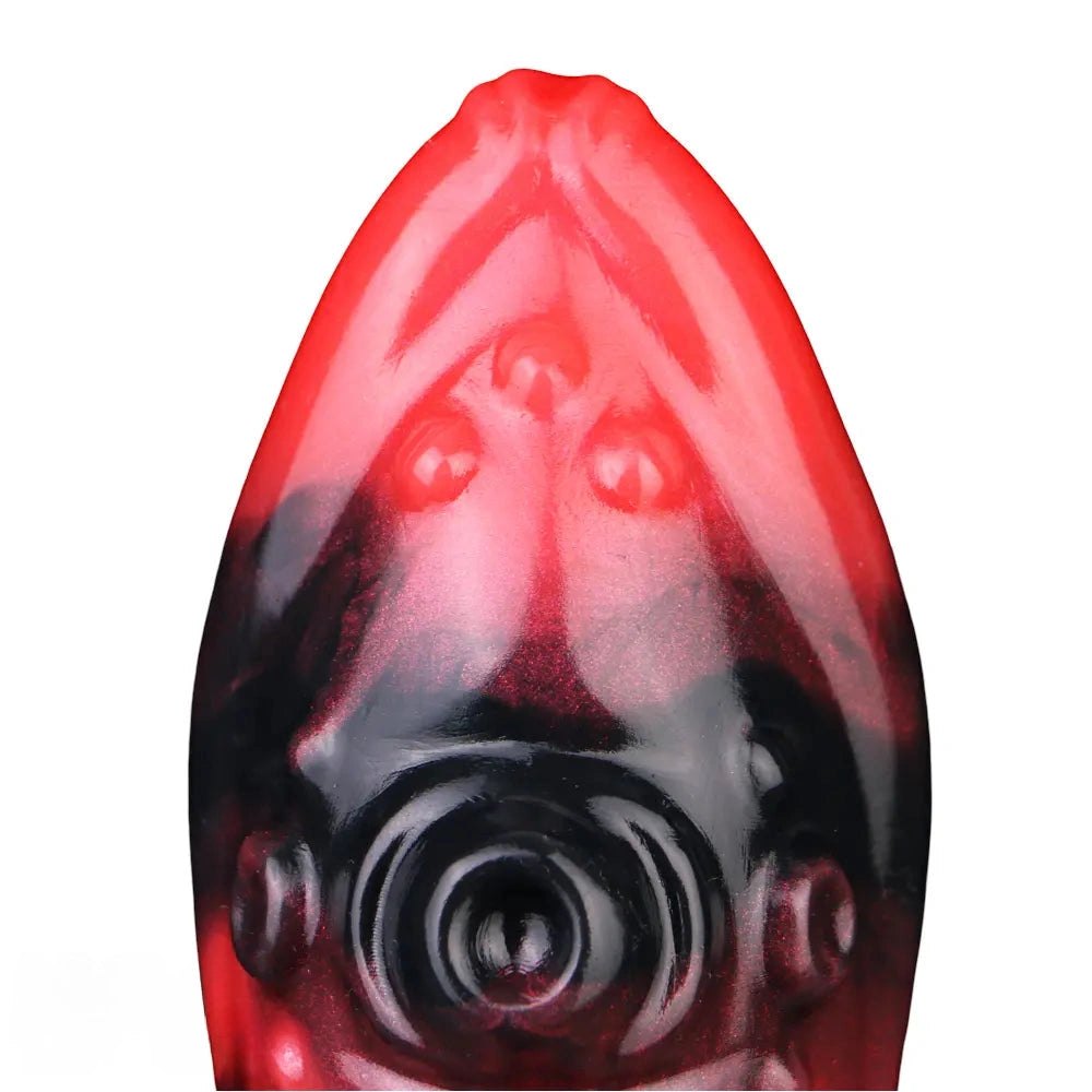 Red and black tentacle silicone fantasy dildo, photo 12