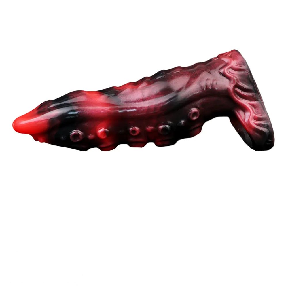 Red and black tentacle silicone fantasy dildo, photo 13