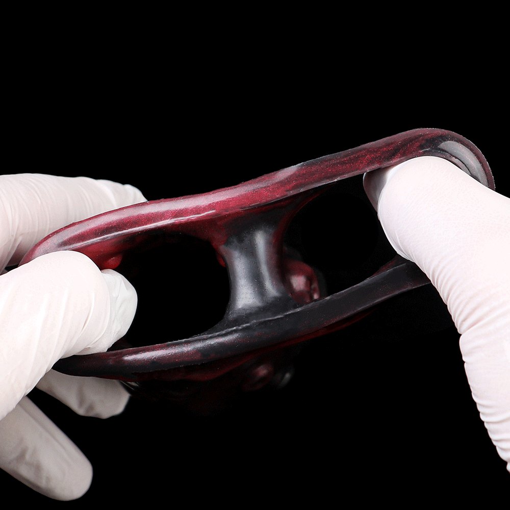 Red and black tentacle silicone fantasy dildo, photo 9